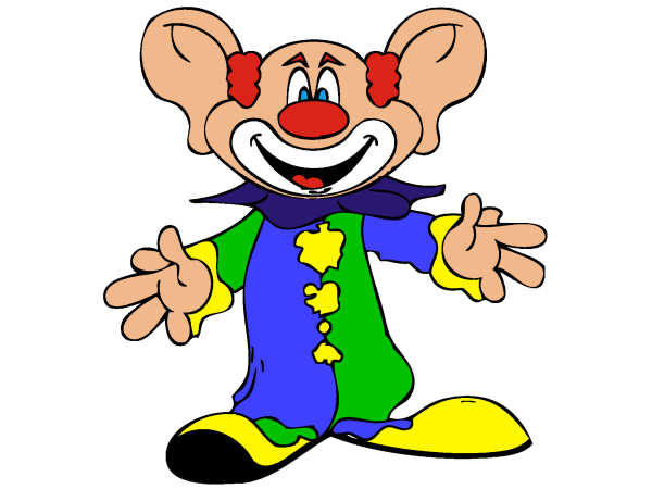 Dessin d'un clown avec de grandes oreilles