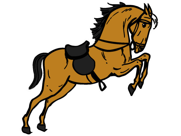 Dessin d'un cheval qui saute